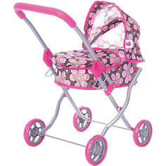 Коляска для кукол Buggy Boom , коричнево-розовый с цветочками