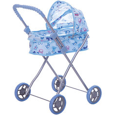 Коляска для кукол Buggy Boom , голубой с бантиками