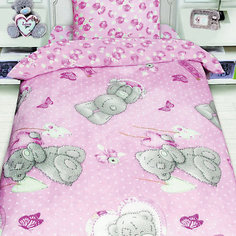 Детское постельное белье 1,5 сп. Teddy с подарком на розовом Mona Liza