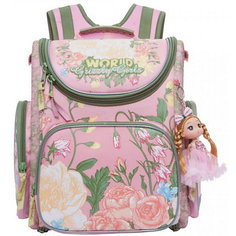 Рюкзак Grizzly с мешком для обуви, розовый