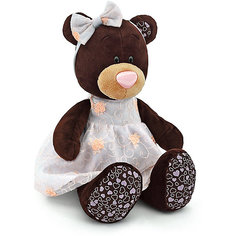 Мягкая игрушка Orange "Choco&amp;Milk" Медвежонок Milk в платье с вышивкой, 30 см