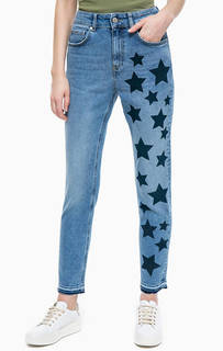 Джинсы бойфренды с принтом Gas