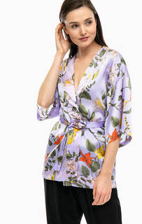 Сиреневая блуза с поясом Only
