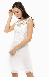 Белое платье с расклешенной юбкой Only