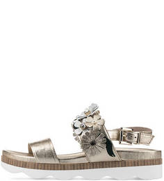 Кожаные босоножки с декоративной отделкой Tosca BLU