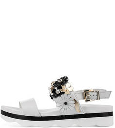 Кожаные босоножки с декоративной отделкой Tosca BLU