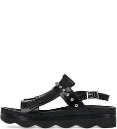 Кожаные босоножки с бахромой Tosca BLU