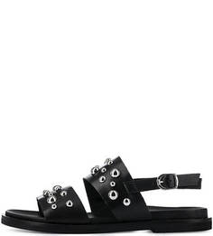 Кожаные сандалии с металлическим декором Tosca BLU