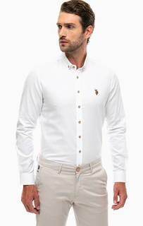 Белая рубашка из хлопка U.S. Polo Assn.