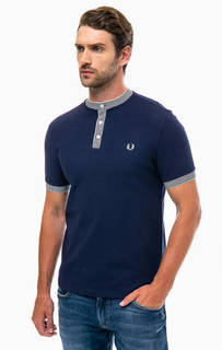 Хлопковая футболка с воротом на пуговицах Fred Perry