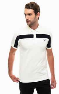 Хлопковая футболка поло молочного цвета Fred Perry
