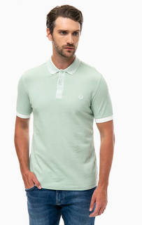 Хлопковая футболка поло мятного цвета Fred Perry