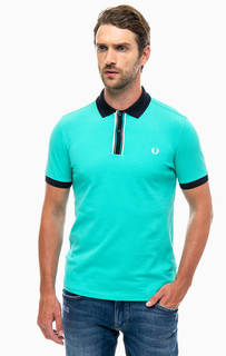 Хлопковая футболка поло бирюзового цвета Fred Perry