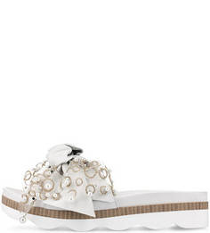 Кожаные шлепанцы на платформе Tosca BLU