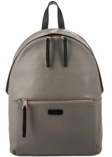 Серый кожаный рюкзак с одним отделом Furla