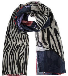 Хлопковый палантин с животным принтом Furla