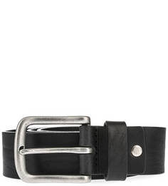 Черный кожаный ремень со стальной пряжкой Wrangler