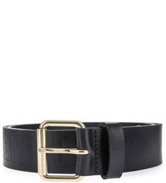 Кожаный ремень с золотистой пряжкой Wrangler