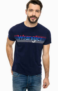 Синяя хлопковая футболка с круглым вырезом Wrangler