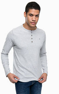 Однотонная футболка с пуговицами на вороте Lerros