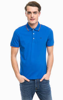 Синяя хлопковая футболка поло Gas