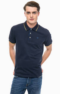 Синяя хлопковая футболка поло Gas