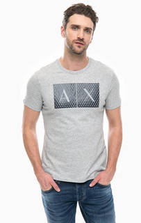 Серая футболка из хлопка Armani Exchange