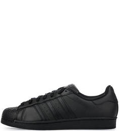 Кожаные кеды черного цвета Adidas Originals
