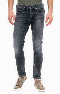 Рваные серые джинсы с застежкой на болты Tommy Jeans