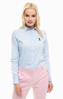 Синяя рубашка из хлопка U.S. Polo Assn.