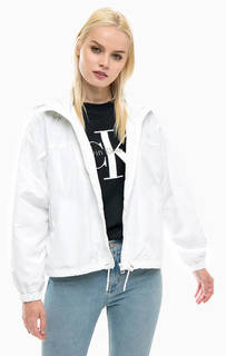Белая ветровка оверсайз с капюшоном Calvin Klein Jeans