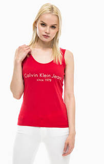 Красная майка из хлопка Calvin Klein Jeans