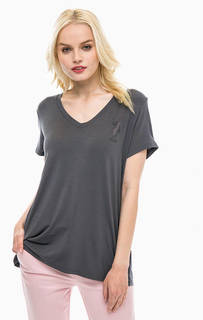 Серая футболка с треугольным вырезом U.S. Polo Assn.