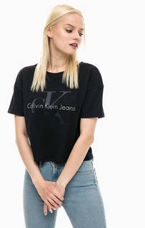 Укороченная футболка из хлопка Calvin Klein Jeans