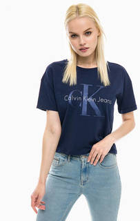 Укороченная футболка из хлопка Calvin Klein Jeans