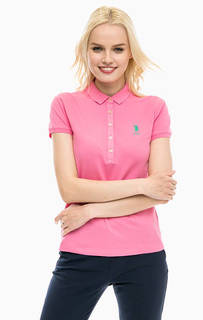 Розовая футболка поло из хлопка U.S. Polo Assn.