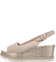 Серые замшевые босоножки на танкетке Högl