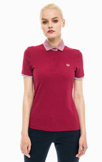 Бордовая футболка поло из хлопка Fred Perry
