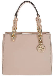 Розовая кожаная сумка с двумя отделами Michael Michael Kors