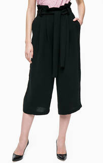 Черные брюки кюлоты с поясом Only