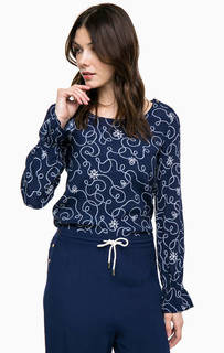 Синяя блуза с металлическим декором Pennyblack