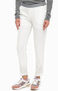 Зауженные брюки молочного цвета на резинке Liu Jo