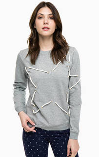 Серый хлопковый свитшот с оригинальным декором Pennyblack