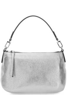 Серебристая кожаная сумка с короткой ручкой Gianni Chiarini