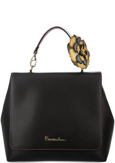 Черная сумка из натуральной кожи Braccialini