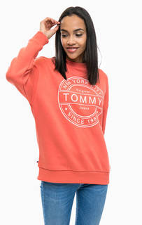 Хлопковая толстовка оверсайз с принтом Tommy Jeans