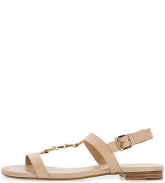 Бежевые кожаные сандалии Michael Michael Kors