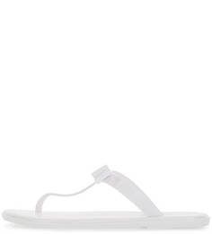 Резиновые пляжные сланцы белого цвета Michael Michael Kors