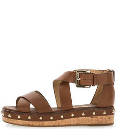 Кожаные сандалии с металлическим декором Michael Michael Kors