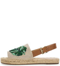 Сандалии из кожи и текстиля с декоративной вышивкой Michael Michael Kors